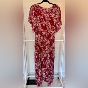 Adrianna Papell Red and White Floral Dress